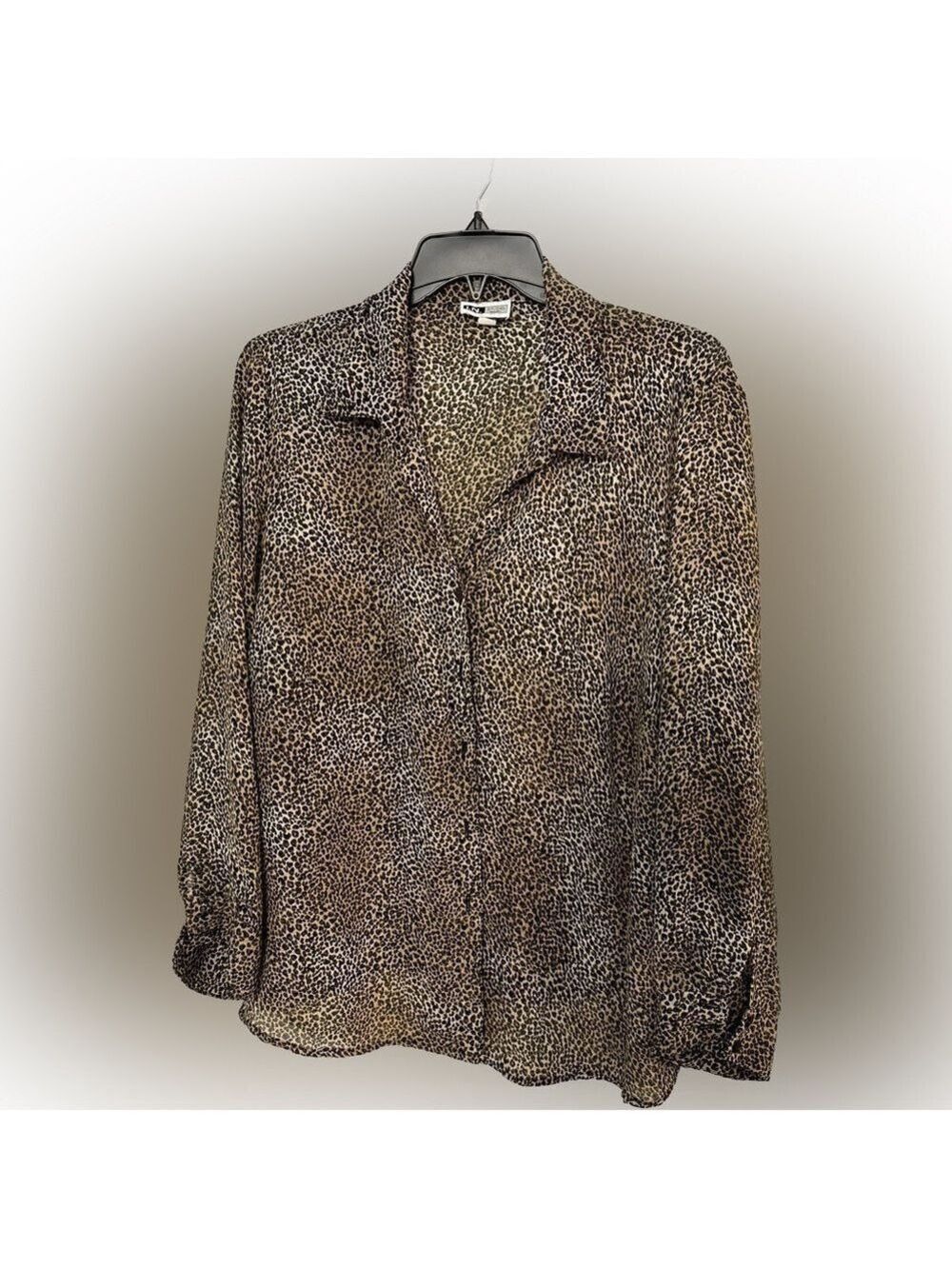 I. N. Studio Long sleeve Blouse - brown, black, tan Animal print size 2X